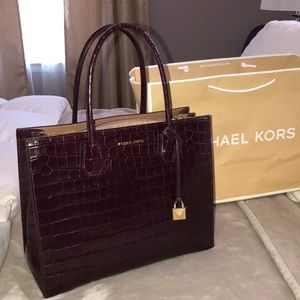 Mercer Crocodile-Embossed-Leather Tote